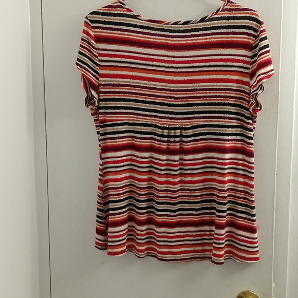 Warm tones striped t-shirt, size L, - Picture 2 of 2